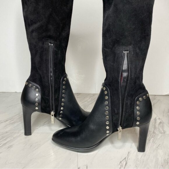 Aquatalia Rolla Black Suede Tall Boot 8 1/2 - Picture 7 of 16